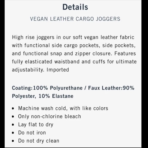 Abercrombie vegan faux leather joggers - Picture 7 of 9